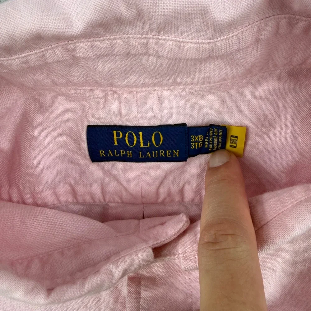 Polo Ralph Lauren Shirt Mens 3XB Pink Oxford Button Down Long Sleeve Preppy